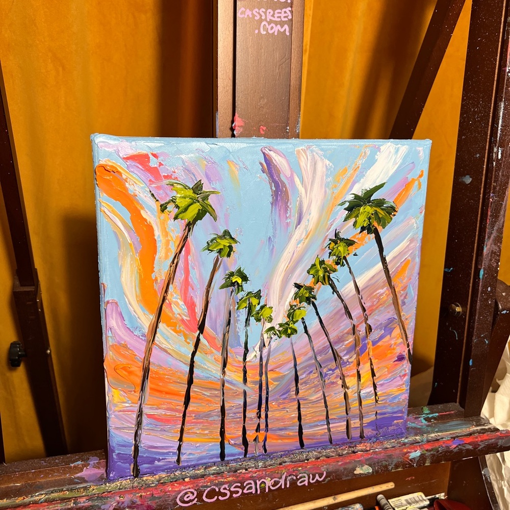 Original oil painting contemporary Impressionism 12 x 12 inches Los Angeles art